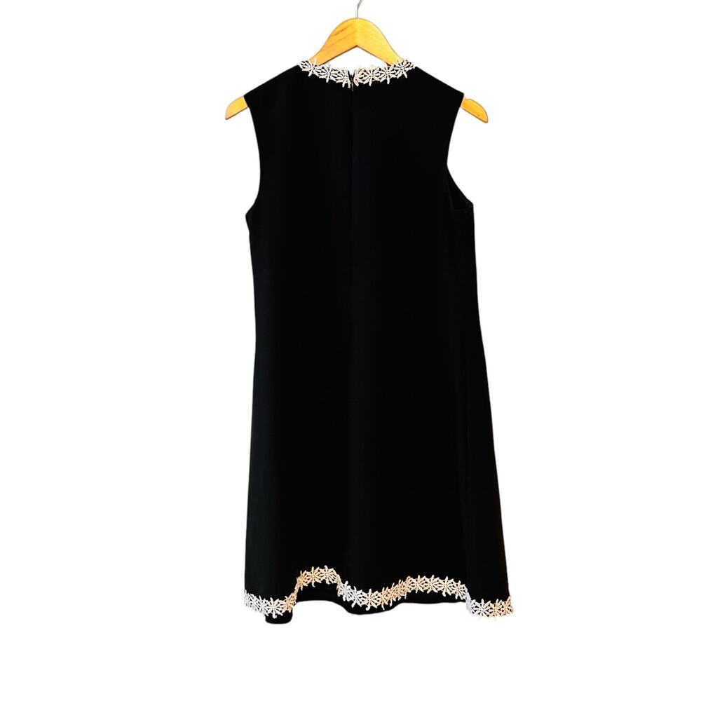 Nanette Lepore Floral Appliqué Sleeveless Dress Size 6 Black - Picture 3 of 7